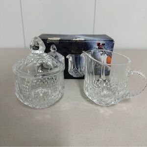Longchamp Cristal D’Arques Crystal Creamer (with lid) & Sugar Set - Vintage 1978